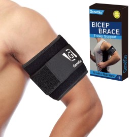 GenetGo Bicep & Tricep Tendonitis Brace Compression Sleeve - Pain Relief for Bicep and Tricep Muscle Strains, Upper Arm Support (L/XL Width-4)