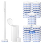 Topo Bear Disposable Toilet Bowl Brush with 40 Toilet Wand Refills, Toilet Bowl Cleaner Wands, Toilet Cleaning System Starter Kit