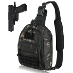 DBTAC Tactical Personal Defense Bags & Packs | 8L Tactical Bag Shoulder Chest Pack with Sling for Concealed Carry, Range, Travel, Hiking, Outdoor Sports (Charcoal Camo)