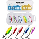 THKFISH Fishing Spoons for Trout, Pike, Bass, Crappie, Walleye - Color A Single Hook-1/8oz 5pcs