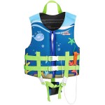HeySplash Toddler Swim Vest, Kids Floaties Swimming Jacket, Jumper Swimsuit with Adjustable Strap, Float Puddle Vest, Buoyancy Swimwear for Girls and Boys Aged 3-6 Years / 30-50lbs, Blue Whale