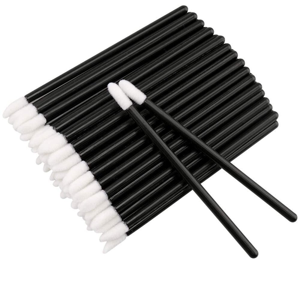 G2PLUS 200PCS Lip Gloss Applicators, Disposable Lip Brushes, Lipstick Gloss Wands Applicator Perfect Makeup Tool Kits (Black)