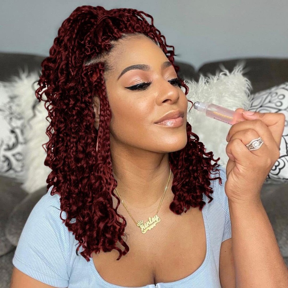 Wodun 12inch Goddess Box Braids Crochet Hair Boho Box-Braids with Curly Ends Bohemian Crochet Braid Pre-looped Synthetic Crochet-Hair for Black Women (12inch,8Packs, TBUG)