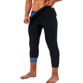 LMCOB Sauna Sweat Short Pants for Men Hot Thermo Leggings Sauna Pants Compression Hight Waist for Gym Polymer Pants Workout Fitness Exercise Body Shaper Sauna Suit- Mesh Crotch(BH7001-01-S)