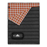 AGEMORE Cotton Flannel Double Sleeping Bag for Camping, Backpacking Or Hiking. Queen Size 2 Person Waterproof Sleeping Bag for Adults Or Teens. Lightweight with Compression Sack