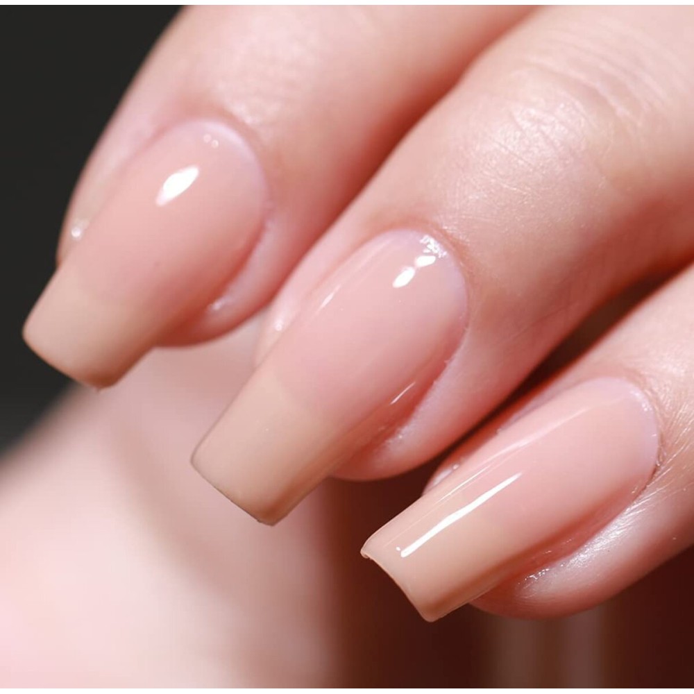 FZANEST Jelly Brown Nude Gel Polish, Sheer Milky Jelly Gel Nail Polish All Seasons Color Soak Off LED UV Varnish Nail Art Manicure 301,0.5 Fl Oz