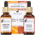 Eclat Skincare Face Serum Set - Vitamin C & Retinol Serum for Face - Anti Wrinkle, Dark Spots, Hydrating Facial Routine - 2 Pack Anti Aging Skin Care Set