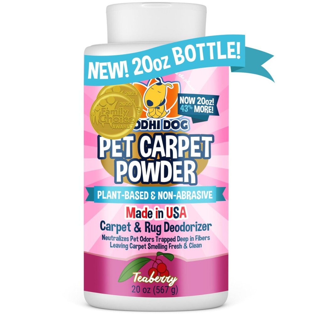 Bodhi Dog Natural Carpet Deodorizer Powder - Dry Pet Smell Eliminator & Urine Odor Remover - Loosens Fur & Dirt - Plant-Based Room Freshener for Vacuuming Home with Pets - Teaberry (Pack of 1)