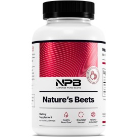 Nature\'s Pure Blend Organic Beet Root Powder Capsules - Beet Root Capsules & Beets Supplements for Circulation - L Arginine - Nitric Oxide Supplements - 1500MG