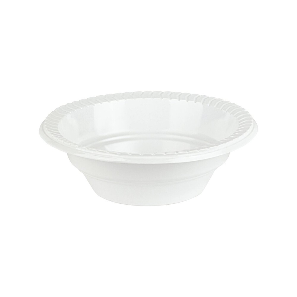 PLASTICPRO Round Plastic 12 ounce Bowls Microwaveable, Disposable, White, Dinnerware 100 Count