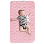 Waterproof Crib Mattress Protector Pad Cover 28 x 52, Anti Slip & Absorbent Waterproof Bed Pads for Standard Crib/Toddler Bed Quilted Machine Washable (Quilted Improved Thickness) Pink