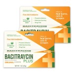 Bacitraycin Plus First Aid Antibiotic Wound Healing Ointment for Minor Cuts, Scrapes and Burns, with Bacitracin Zinc and Moisturizing Aloe Vera, Original, 1 oz, 2 Pack
