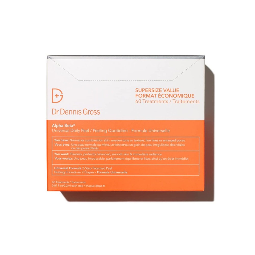 Dr. Dennis Gross Alpha Beta Universal Daily Peel: for Uneven Tone or Texture and Fine Lines or Enlarged Pores, (60 Treatments)