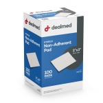 Dealmed Sterile Non-Adherent 2 x 3 Gauze Pads Non-Adhesive Wound Dressing, Highly Absorbent & Non-Stick, Painless Removal-Switch, Individually Wrapped for Extra Protection (Box of 100)