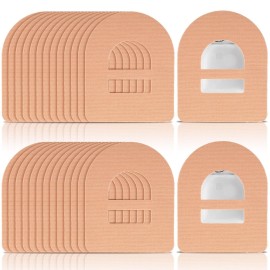 Nuanchu 50 Pieces 5 Adhesive Patches Compatible with Omnipod Waterproof & Sweatproof Pre-Cut Medical Tape Diabetic Sensor Covers Continuous Glucose Monitor Protection(Beige)