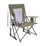 GCI Outdoor Comfort Pro Rocker Camping Chair | Portable Folding Rocking Chair with Durable Armrests & Drink Holder - Loden Green