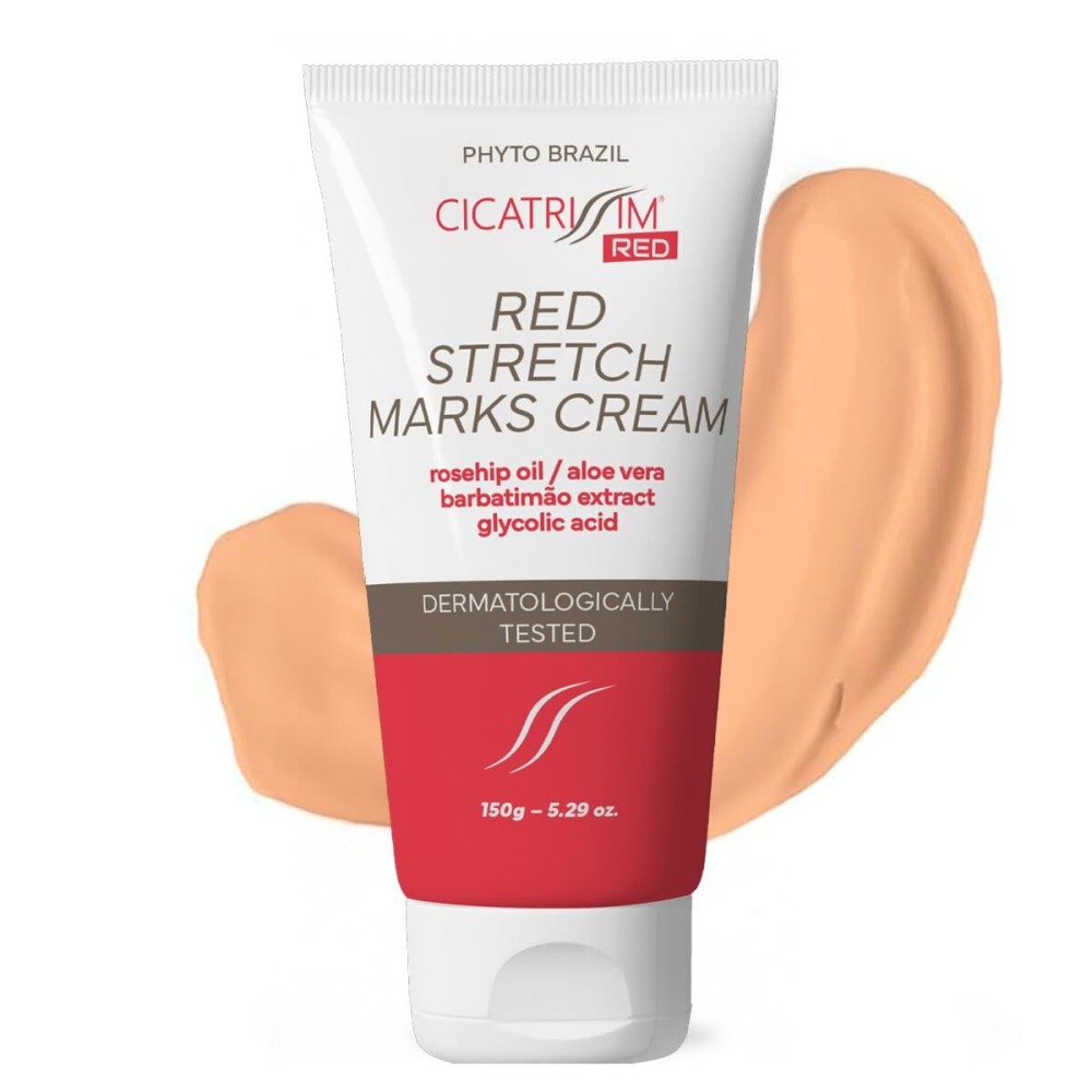 Cicatrissim Red Stretch Mark Cream for Red and Purple Striae - Softens Stretch Marks, Evens Skin Tone, and Firms Skin - All Skin Types - 150g
