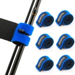 Booms Fishing RS3 Fishing Rod Wrap Pole Straps, Blue 9.6 6pcs