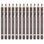 Go Ho 12 PCS Dark Brown Eyebrow Eyeliner Pencils,Sweatproof Eyebrow Pencil,Long-lasting Nice Color Eye Brow Gel Pen Makeup Brow Tint SticksDark Brown