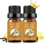 Sedbuwza Vanilla Essential Oil Set, 2 Pack Vanilla Aromatherapy Oils for Massage, Diffuser, Perfume, Soap, Candle Making 2 x 10 ml