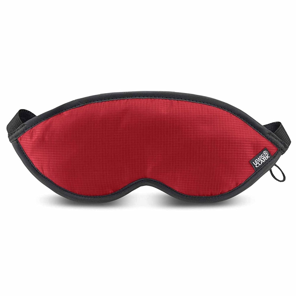 Lewis N. Clark Comfort Sleep Mask | Eye Mask for Travel | Comfortable & Breathable | Light Blocking & Adjustable | Burgundy