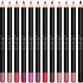IS\'MINE Matte Lip Liner Set - 12 Assorted Colors High Pigmented Natural Lip Makeup Soft Pencils Longwear Smooth Ultra Fine (Color Set -1)