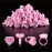 NXJ INFILILA Glue Rings for Eyelash Extensions 100PCS Disposable Rings For Lashes Lovely Heart Shape, Makeup Plastic Nail Art Glue Cups Lash Extension Supplies for Eyelash Extensions