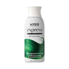 Kiss Express Semi-Permanent Hair Color 100mL (3.5 US fl.oz) (1 PACK, Forest Green)