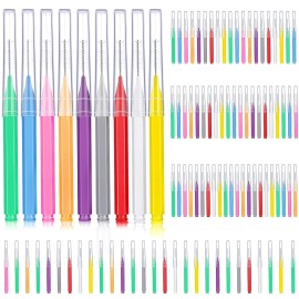 Patelai 100 Pieces Braces Brush for Cleaner Interdental Brush Toothpick Dental Tooth Flossing Head Oral Dental Hygiene Flosser Toothpick Cleaners Tooth Tool(Mixed Colors,Mixed Sizes)