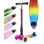 BOLDCUBE Big Fold | Three Wheel Scooter for Children Ages 5-10 Years | LED Wheels with Flashing Lights | Height Adjustable 65 to 89 cm | Rear Reflectors