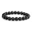 Crystal Vibe Black Obsidian Bracelet - Healing Crystal Bracelet for Spiritual Healing Positive Energy Stress Relief- 8mm Round Black Beaded Bracelets for Women Men - Elastic Adjustable Size