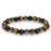 Crystal Vibe Triple Protection Bracelet - 8mm Beaded Bracelet for Women Men - Natural Stones of Tiger Eye, Hematite, Black Obsidian - Healing Crystal Bracelet for Anxiety Relief - Adjustable Size