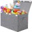 popoly Large Toy Box Chest with Lid, Collapsible Sturdy Toy Storage Organizer Boxes Bins Baskets for Kids, Boys, Girls, Nursery, Playroom, 25x13 x16 (Linen Gray)