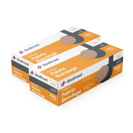 Dealmed Flexible Fabric Oval Spot Adhesive Bandages - 100 Count (2 Pack) Non-Stick Pad, Latex Free, Wound Care for First Aid Kit, 7/8 x 1 1/4