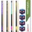 Premium Pool Sticks Set of 4 | 58-Inch, 19-Oz Canadian Maple Pool Cue with Low-Deflection Shaft & 4 Extra Chalks | Pro-Grade Billiard Cue for Home & Bar Play