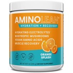 AminoLean Hydrating Electrolyte Powder and Recovery Drink with Sea Minerals, Nootropic Mushrooms, and Vegan Amino Acids, BCAAs + EAAs for Post Workout Muscle Building, Orange Splash