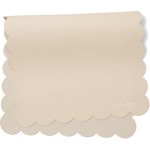 Ava + Oliver Vegan Leather Baby Changing Mat (16 X 30 in) - Multipurpose Wipeable and Portable Diaper Mat - Foldable for Travel (Cream Scallop)