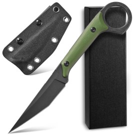 Ccanku C1140 Fixed Blade Knife,D2 Blade G10 Handle Claw Knife for Outdoor, EDC Tool, Survival, Hiking, Camping (Army Green)
