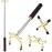 Skylety Retractable Billiards Cue Stick Bridge with 3 Pieces Removable Brass Bridge Head, Snooker Set Billiards Pool Cue Accessory for Pool Table(Gold)
