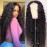 Lace Front Human Hair Wigs - Brazilian Virgin Water Wave Curly 4X4 Closure Wig for Black Women, 180% Density, Natural Color With Baby Hair (20 Inch)