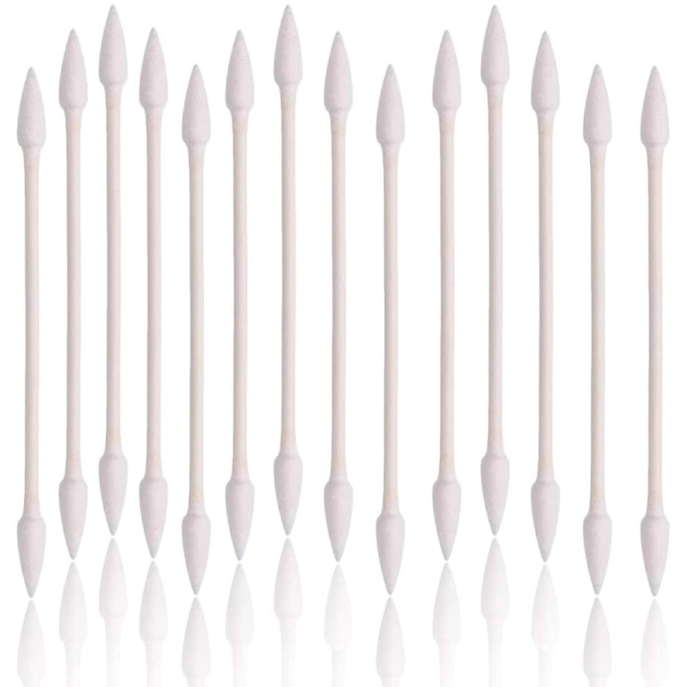 Double Precision Tips 800 Pieces Cotton Swabs with Paper Stick, Double Pointed Shape Tips for Makeup, 4 Packs, 200 Pieces 1 Pack