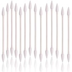 Double Precision Tips 800 Pieces Cotton Swabs with Paper Stick, Double Pointed Shape Tips for Makeup, 4 Packs, 200 Pieces 1 Pack
