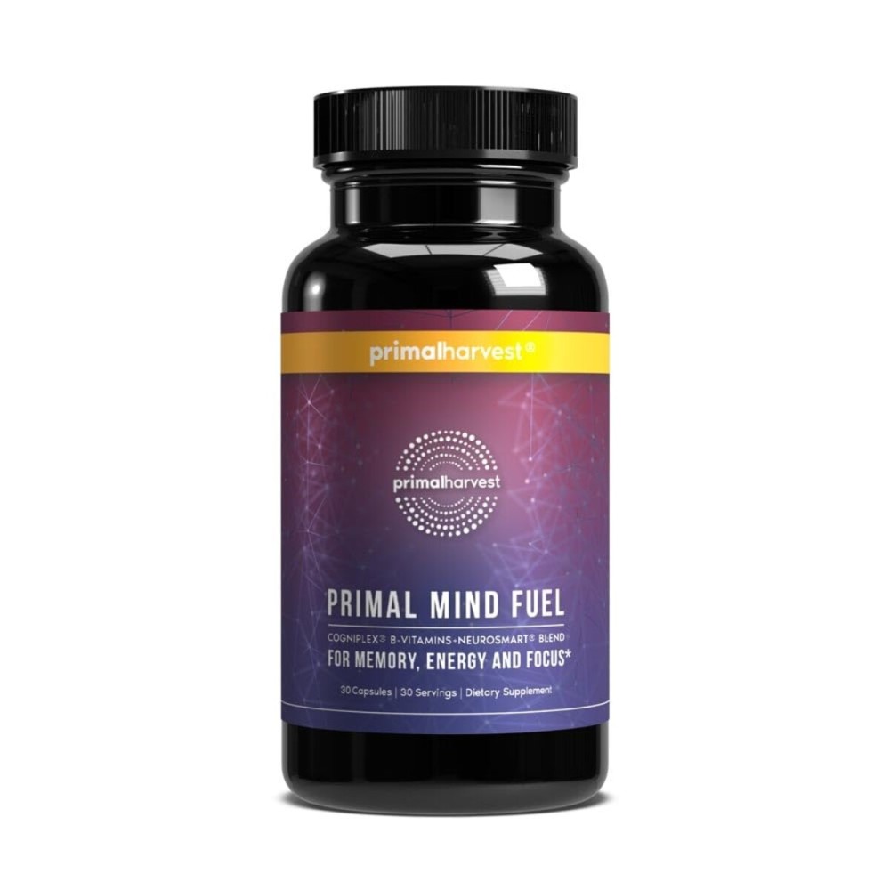 Brain Supplement by Primal Harvest, Primal Mind Fuel Brain Booster for Focus, Energy, Clarity, and Brain Health 30 Capsules Nootropics Brain Support Supplement for Men and Women