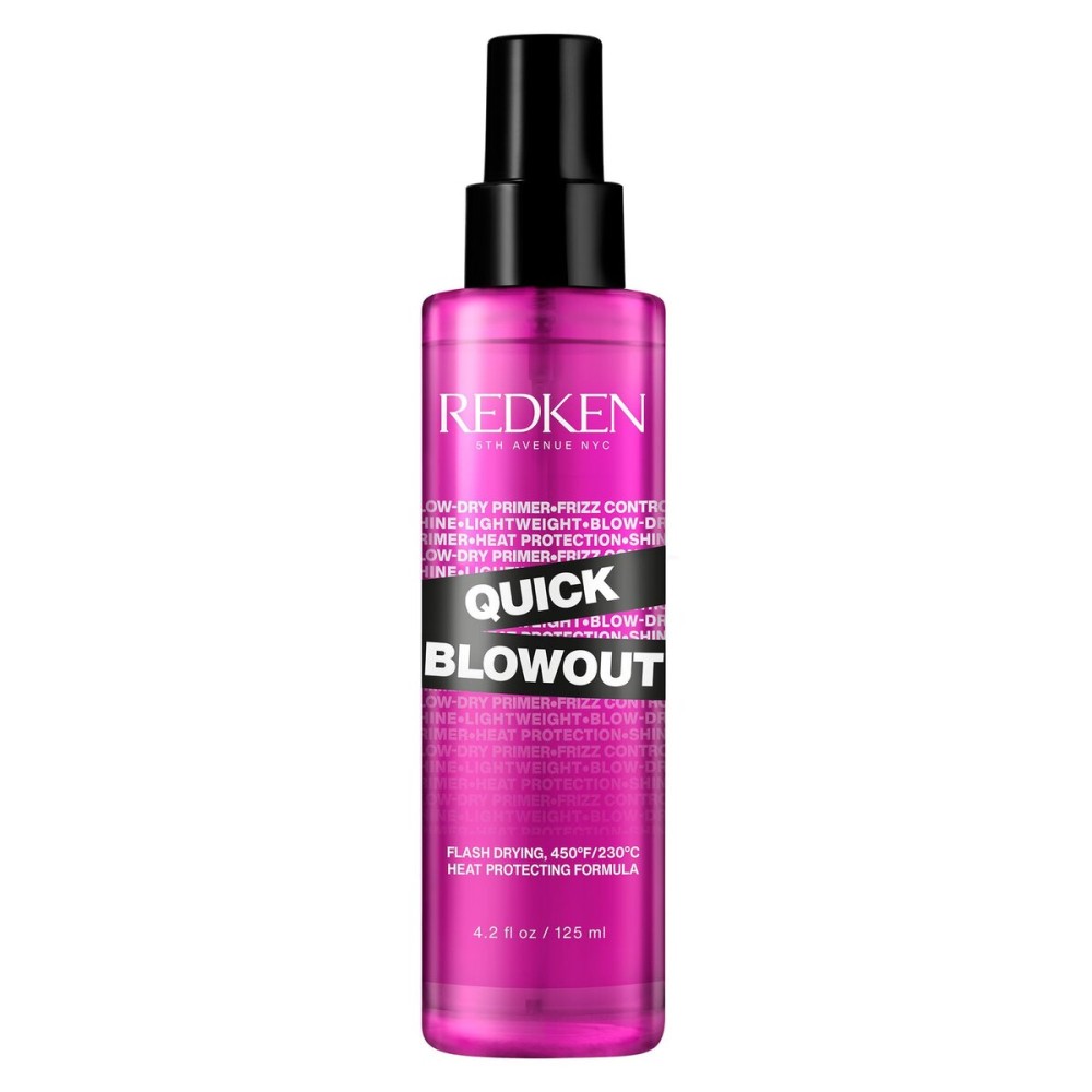 Redken Quick Blowout Heat Protectant Spray For All Hair Types - Smooths & Adds Shine, Lightweight Blowdry Styling Primer with Heat Protection, 4.2 Fl Oz