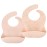 AVA + OLIVER Waterproof Silicone Bib Set with Adjustable Neck Closure - Durable Silicone Bibs for Babies - Set of 2 (Guava Confetti)