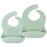 AVA + OLIVER Waterproof Silicone Bib Set with Adjustable Neck Closure - Durable Silicone Bibs for Babies - Set of 2 (Mint Confetti)