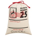 HBlife Canvas Santa Sack, 19.7 X 27.6 Inch Large Santa Bags for Gifts, Personalized Christmas Sacks for Presents with Drawstring, Style 16