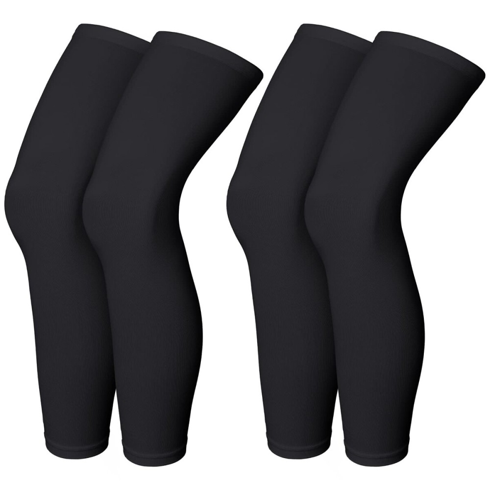 Skylety Compression Leg Sleeve Full Length Leg Sleeves Sports Cycling for Men Women, Running, Basketball(M,Black)