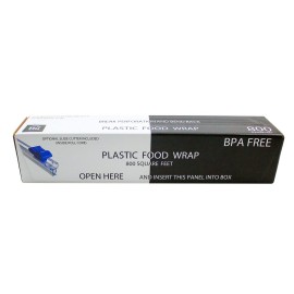 Plastic Food Wrap- 800 SQ. FT. BPA-Free, Includes Optional Slide Cutter, Extra Cling And No Mess, Clear