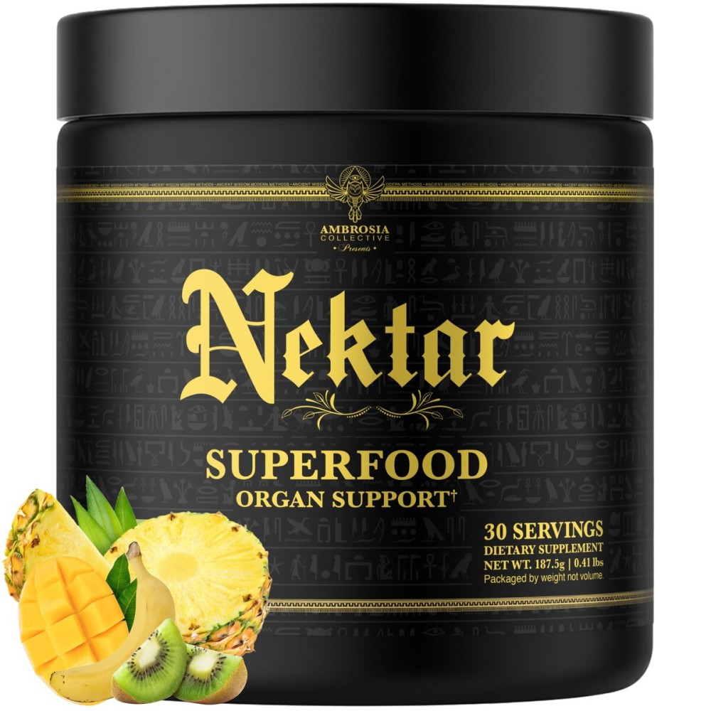 Ambrosia Nektar Superfood Powder | Daily Wellness Support Supplement | Greens Powder Alternative | 13 Superfoods for Energy, Digestion, Skin Health & Immune Support | 30 Servings | Fruit Symphony